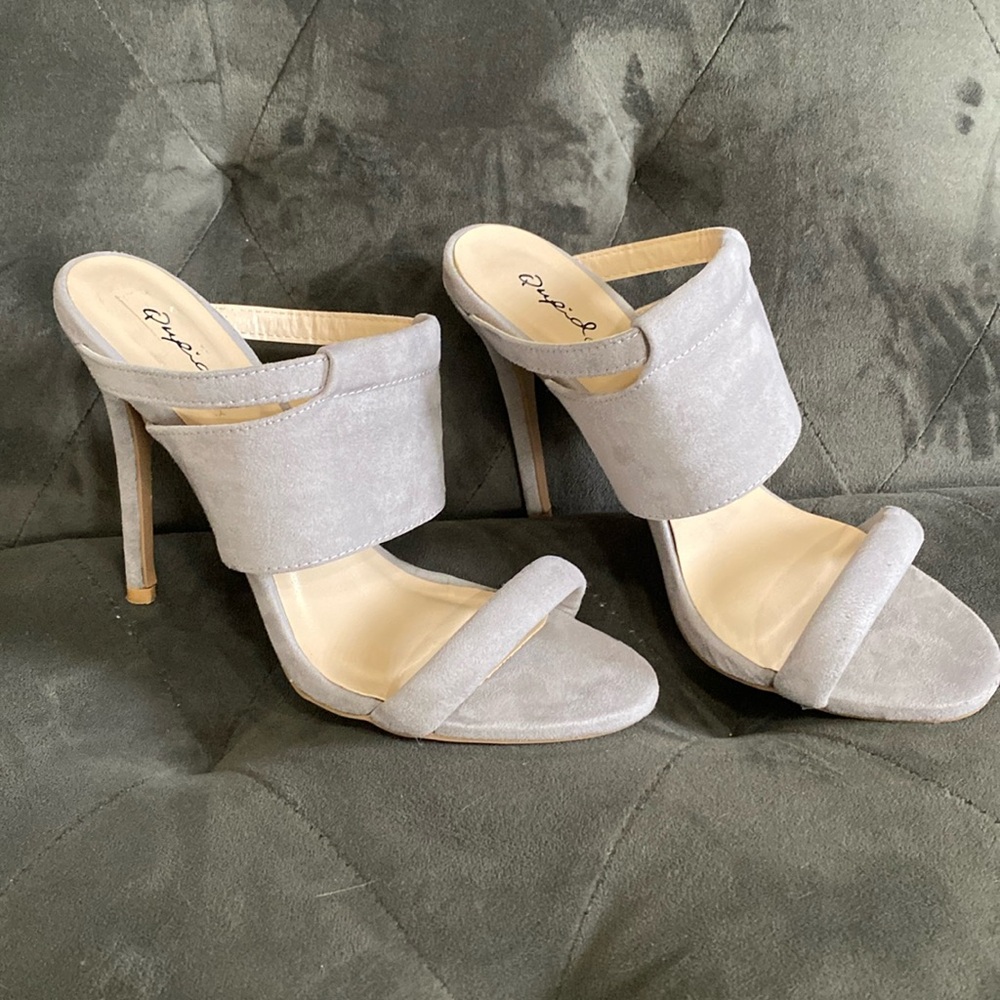 Qupid Lilac Cut-Out Style Kitten Heels